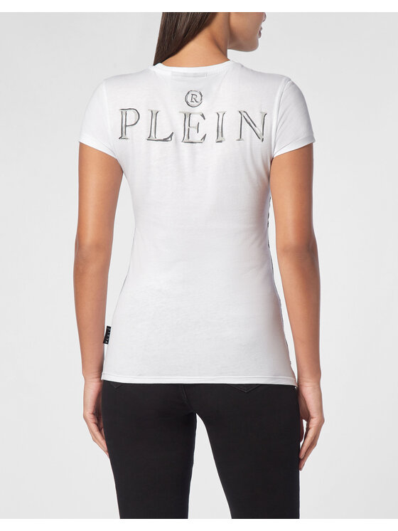 PHILIPP PLEIN PHILIPP PLEIN T-Shirt 14753 Biały Skin Tight Fit