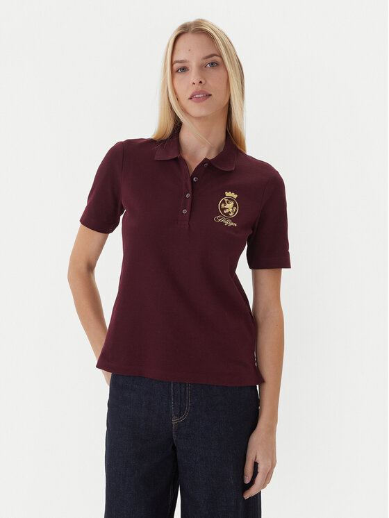 Tommy Hilfiger Tommy Hilfiger Tricou polo Gold Crest WW0WW47315 Vișiniu Regular Fit