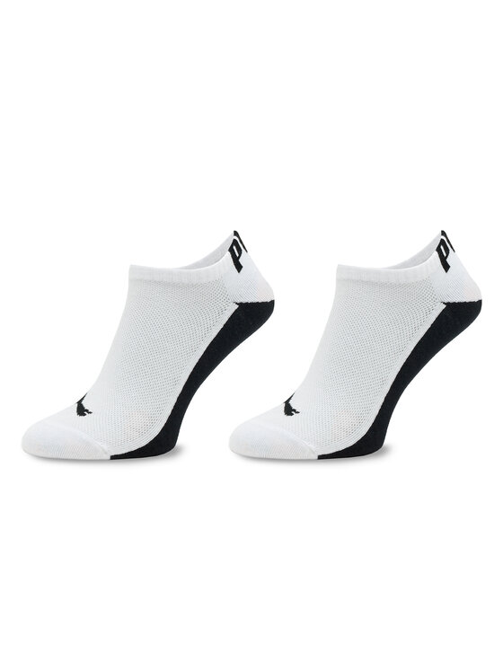 Puma Set de 2 perechi de șosete medii pentru bărbați Men Back Logo Sneaker 2P 938011 Alb