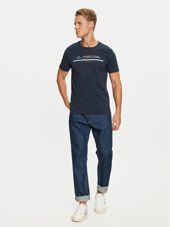 La Martina La Martina T-krekls ZMR009 JS206 Tumši zils Regular Fit