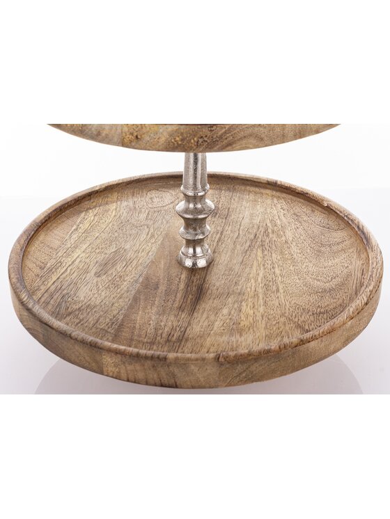 MIAhome MIAhome Patera drewniana 3 poziomy 54x30x30 cm CAKE - I Brązowy