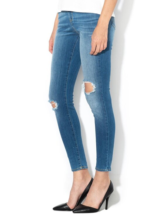 Wrangler Wrangler Jeansy HIGH RISE SKINNY Niebieski Skinny Fit