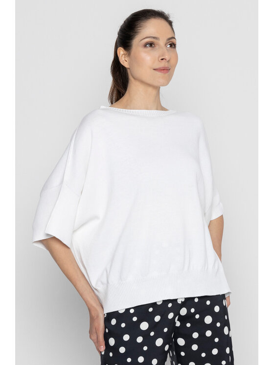Deni Cler Milano Deni Cler Milano Sweter T-DC-S317-D2-10-10-1 Biały Regular Fit