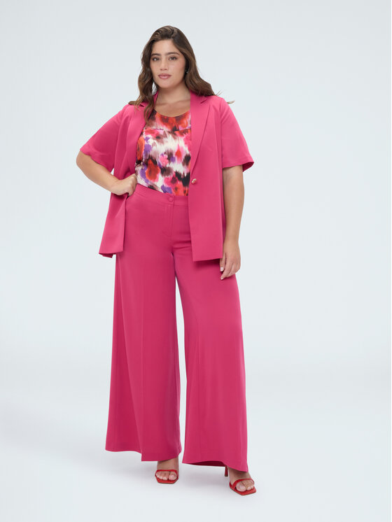 Fiorella Rubino Fiorella Rubino Pantaloni di tessuto P053T005381N019 Rosa Over Fit