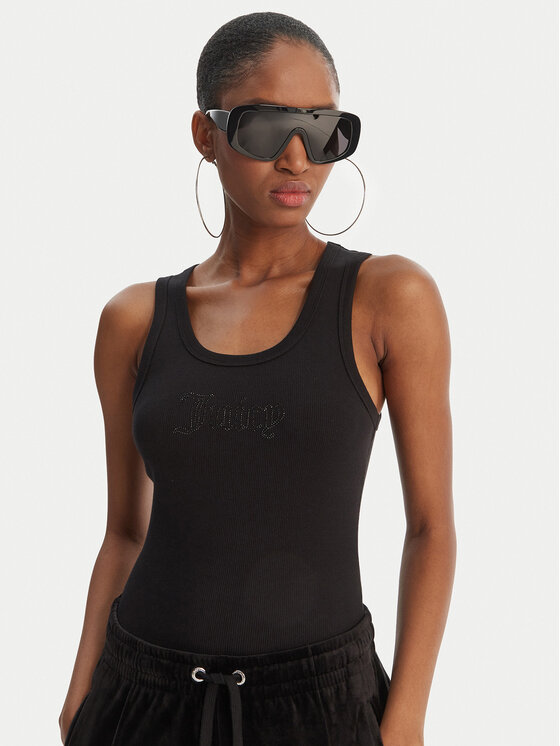 Juicy Couture Juicy Couture Топ Thin Strap JCWLV126308 Чорний Slim Fit