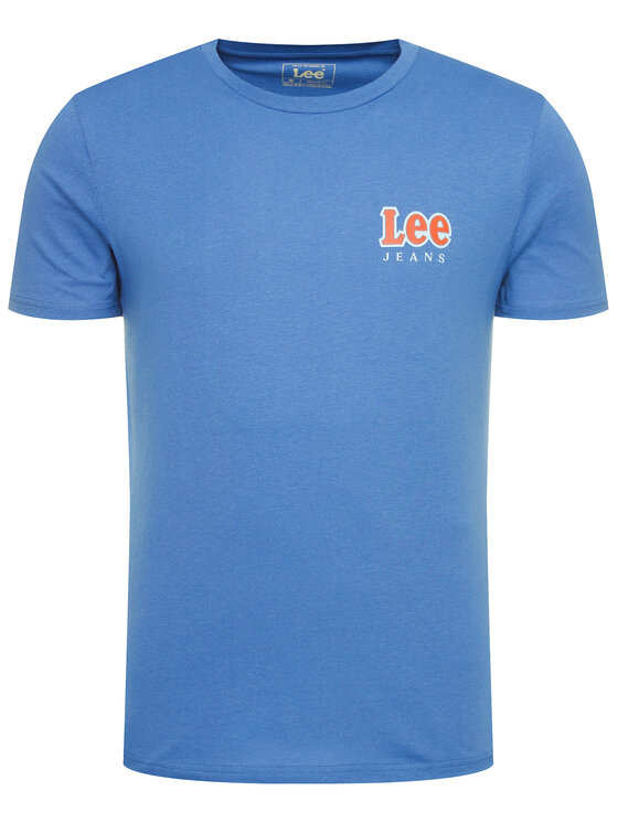 Lee Lee T-Shirt Chest Logo Tee L64RFENJ 112115899 Granatowy Regular Fit