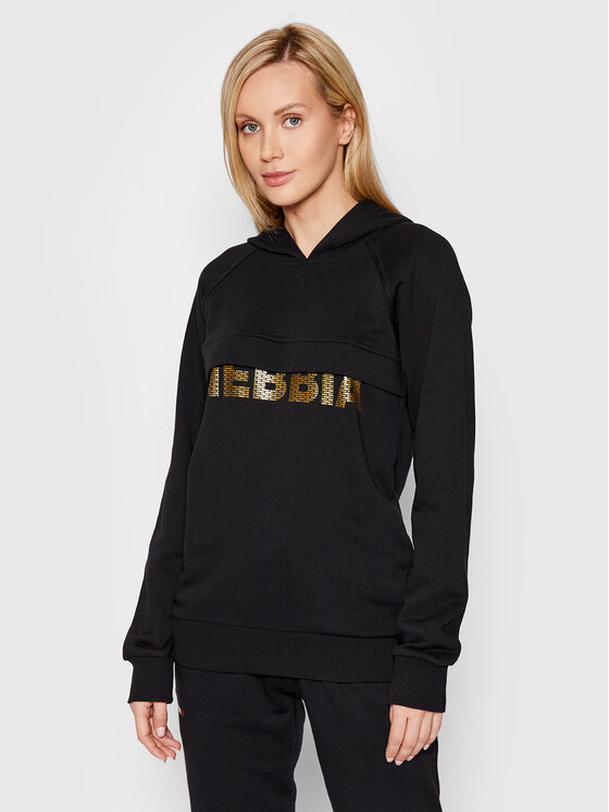 NEBBIA NEBBIA Mikina Intense Focus 825 Černá Relaxed Fit