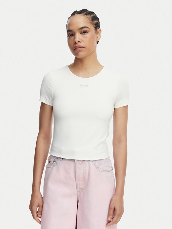 Tommy Jeans Tommy Jeans Тишърт Athleisure Metal DW0DW22284 Бял Slim Fit