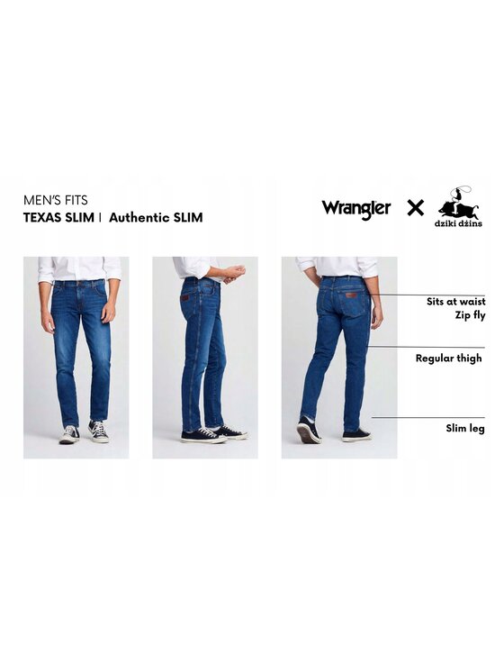Wrangler Wrangler Jeansy Texas Slim Niebieski Slim Fit