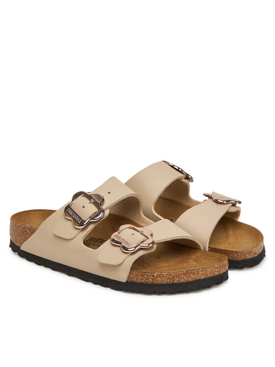Birkenstock Birkenstock Παντόφλες Arizona Flower Buckle Kids 1030419 D Εκρού