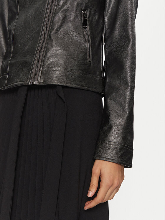 Joseph Ribkoff Joseph Ribkoff Bunda z imitácie kože 234902F24 Sivá Slim Fit
