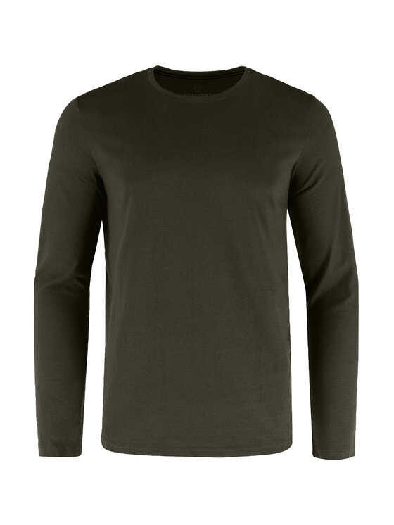 Volcano Volcano Longsleeve L-HALS Zielony Regular Fit