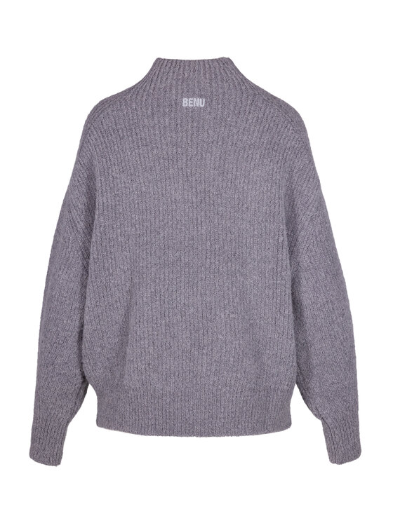 BENU BENU Sweter Z WEŁNY ALPAKI AW25 Szary Oversize