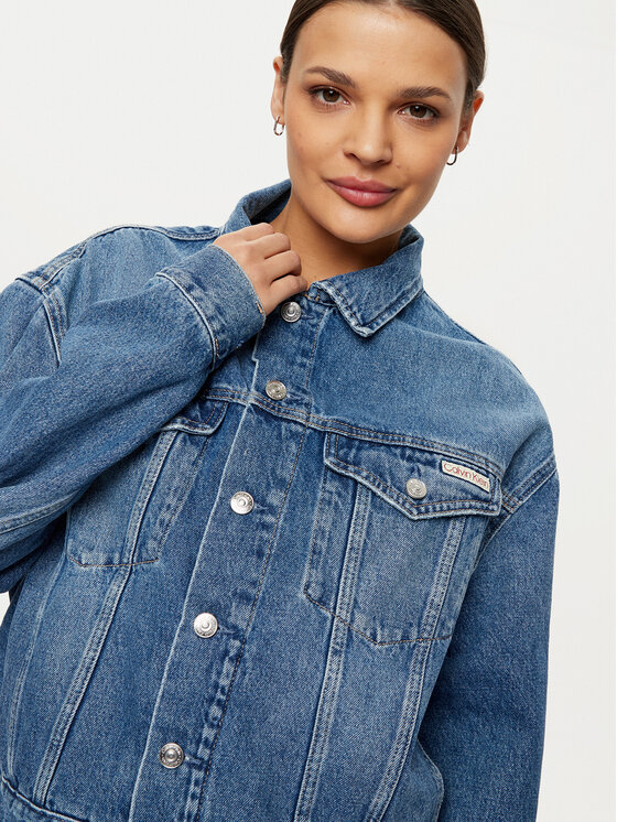 Calvin Klein Jeans Calvin Klein Jeans Τζιν μπουφάν J20J224546 Σκούρο μπλε Boxy Fit