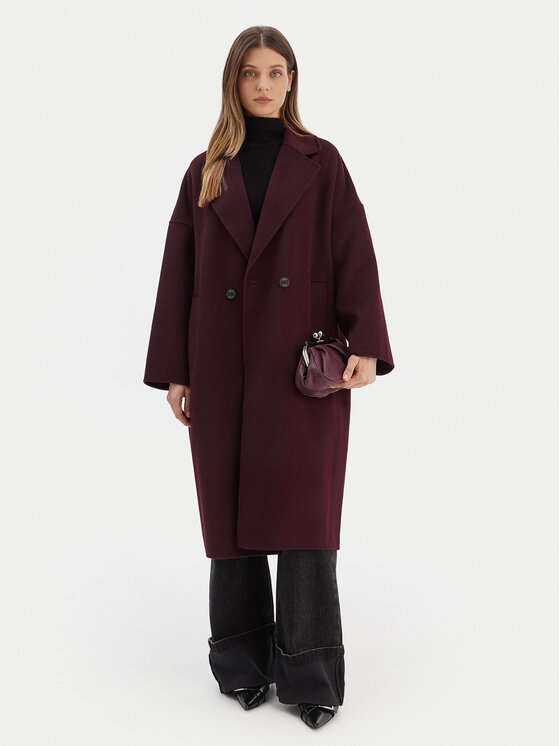 ViCOLO ViCOLO Wollmantel TF0003 Dunkelrot Regular Fit