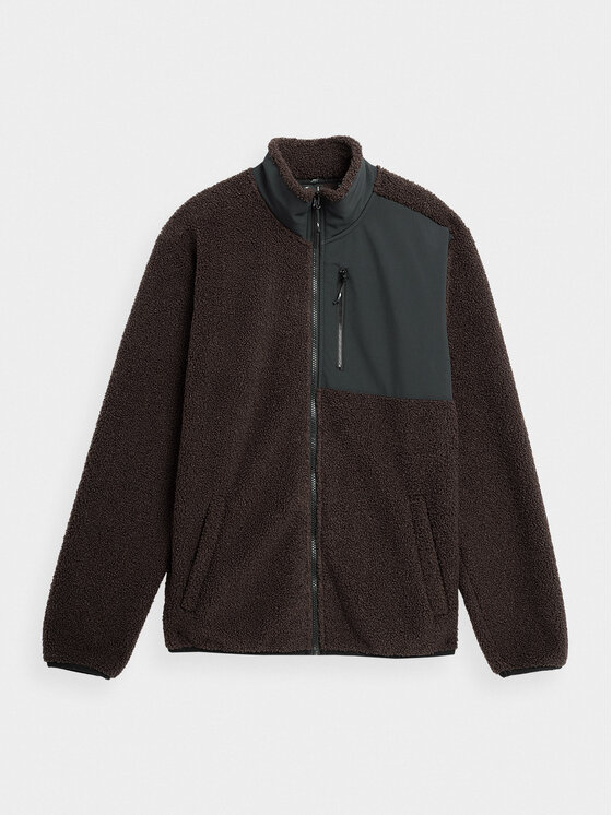 4F 4F Felpa di pile 4FAW23TFLEM116 Marrone Regular Fit