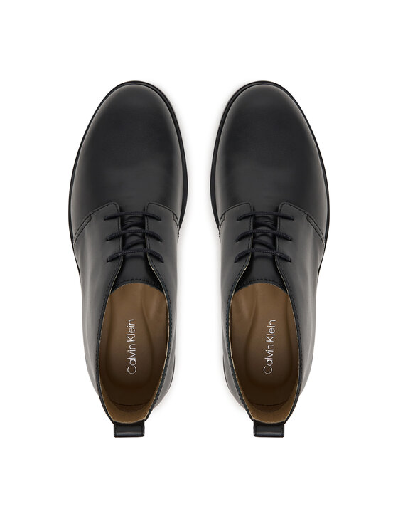 Calvin Klein Calvin Klein Šnurovacia obuv Ess Rubber Desert Boot Lth HM0HM01979 Čierna