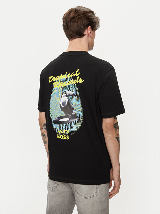 BOSS Boss T-shirt Te_Records 50515553 Crna Relaxed Fit