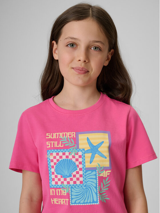 4F 4F T-Shirt SUMMER SPLASH Różowy Regular Fit