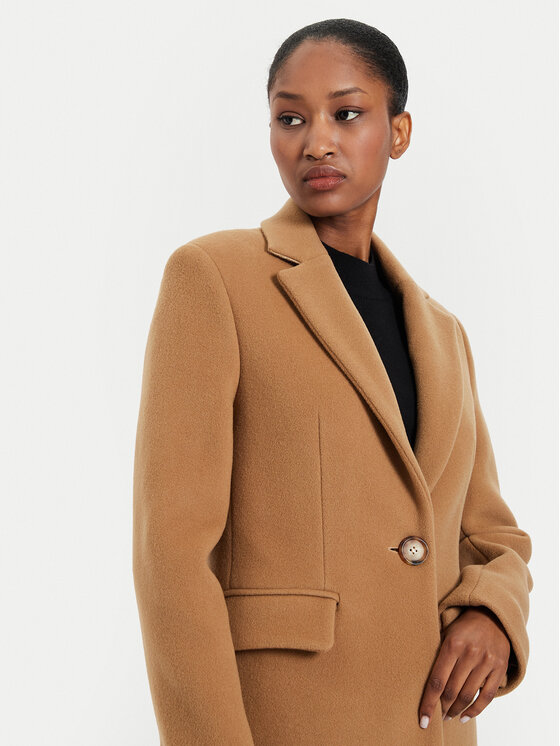 PINKO Pinko Cappotto di lana Cambogia 103697 A225 Marrone Regular Fit