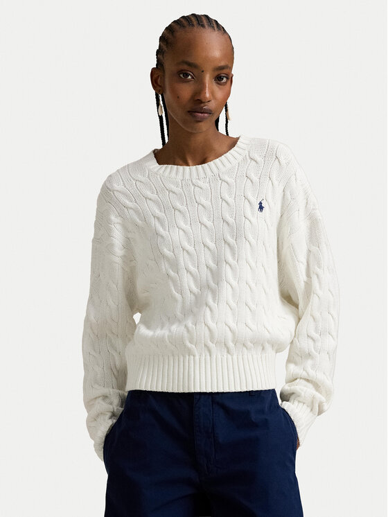 Polo Ralph Lauren Polo Ralph Lauren Pulover 211A96245003 Alb Relaxed Fit