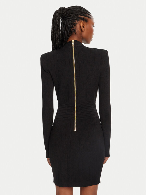 Balmain Balmain Kötött ruha DF1R8059KB07 Fekete Regular Fit