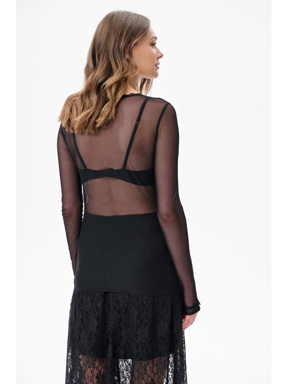 blue shadow blue shadow Bluzka Lejla Czarny Regular Fit