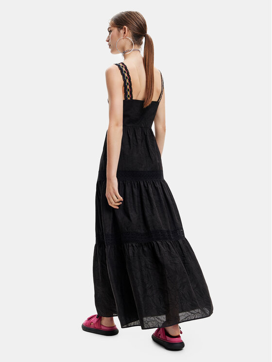 Desigual Desigual Sukienka letnia 23SWVW66 Czarny Regular Fit