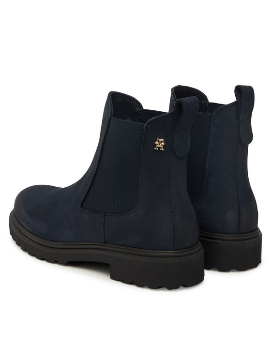 Tommy Hilfiger Tommy Hilfiger Jātnieku stila puszābaki Nubuck Cleated FW0FW09041 Tumši zils