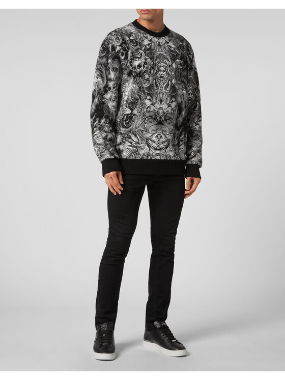 PHILIPP PLEIN PHILIPP PLEIN Sweter 2469 Czarny Regular Fit
