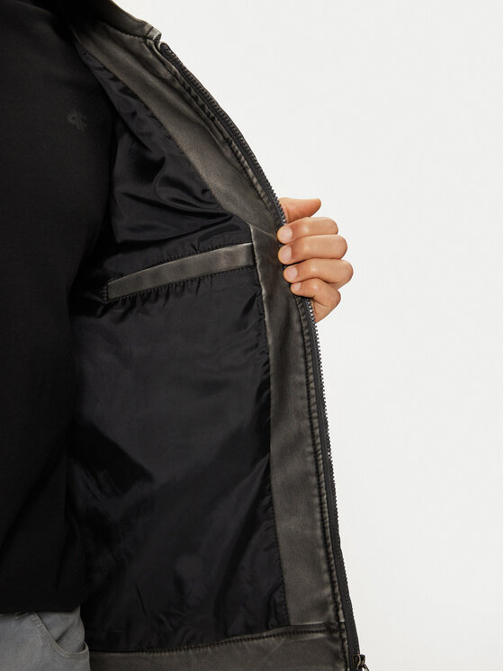 Brave Soul Brave Soul Яке от имитация на кожа MJK-DIVISIONPU Сив Regular Fit