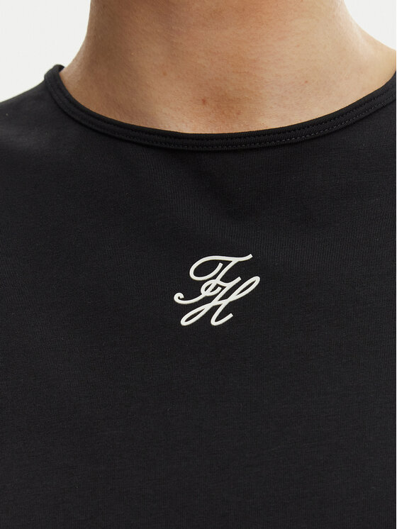 Tommy Hilfiger Tommy Hilfiger Tricou WW0WW48710 Negru Slim Fit