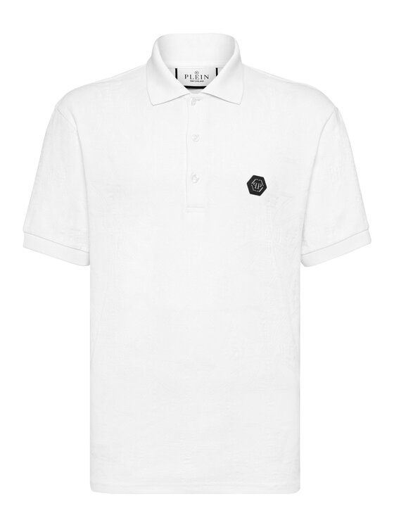 PHILIPP PLEIN PHILIPP PLEIN Polo 26189 Biały Slim Fit