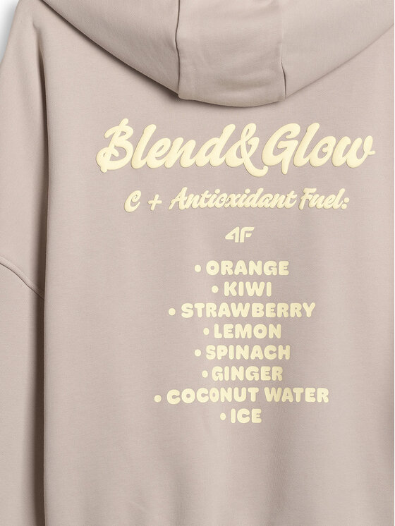 4F 4F Bluza TASTE THE GLOW Szary Oversize