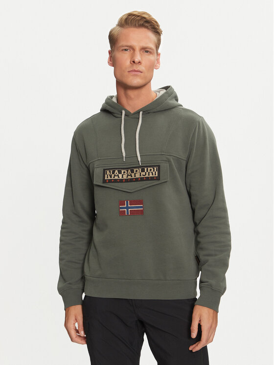 Napapijri Mikina Burgee NP0A4I9B Zelená Regular Fit