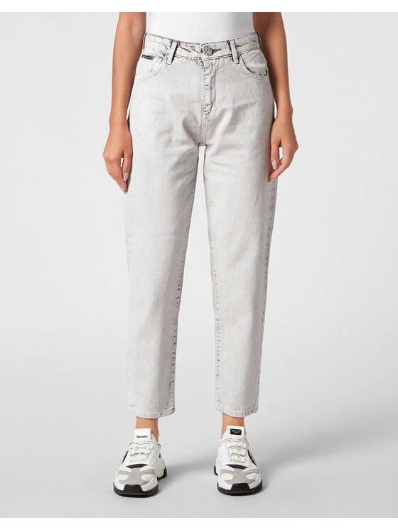 PHILIPP PLEIN PHILIPP PLEIN Jeansy 15663 Biały Mom Fit