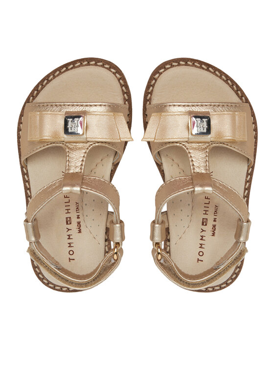 Tommy Hilfiger Tommy Hilfiger Sandały Sandalo T1A2-33940-0220 M Złoty