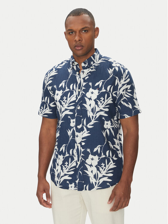 Tommy Hilfiger Tommy Hilfiger Košile Tropical MW0MW38586 Tmavomodrá Regular Fit