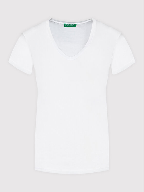 United Colors Of Benetton United Colors Of Benetton T-krekls 3GA2E4230 Balts Regular Fit
