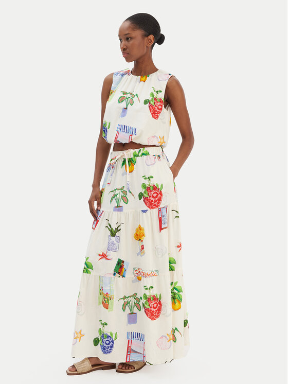 Seafolly Seafolly Maxi szoknya La Boca 55650-SK Ekru Regular Fit