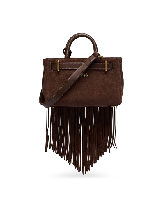 Tommy Hilfiger Tommy Hilfiger Rankinė American Icon Micro Tote Fringes AW0AW19217 Tamsiai ruda