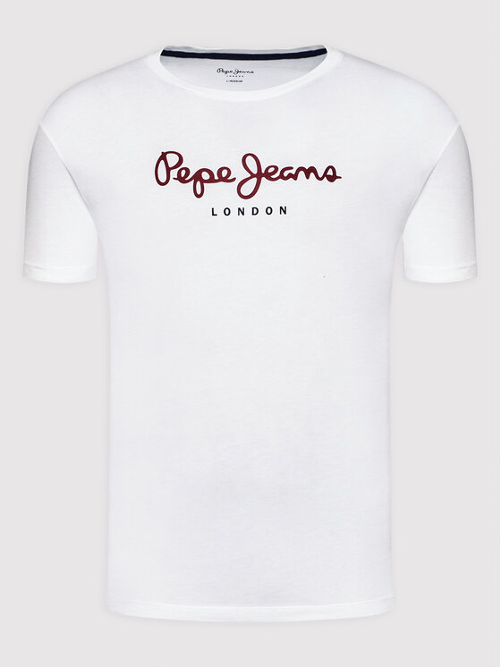 Pepe Jeans Pepe Jeans T-Shirt Eggo PM508208 Biały Regular Fit