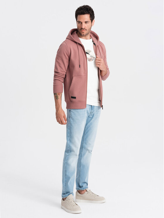 Ombre Ombre Mikina OM-SSBZ-0160 Růžová Regular Fit