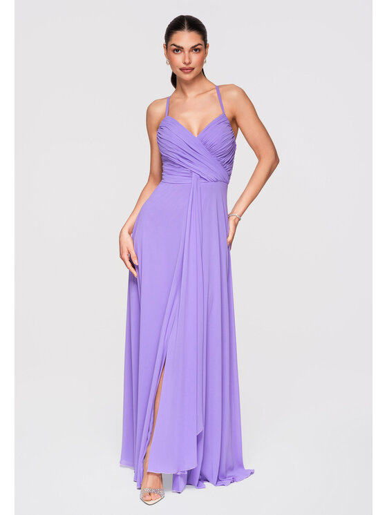 Ombre Ombre Sukienka wieczorowa LA-OM-DLR310 Fioletowy Regular Fit