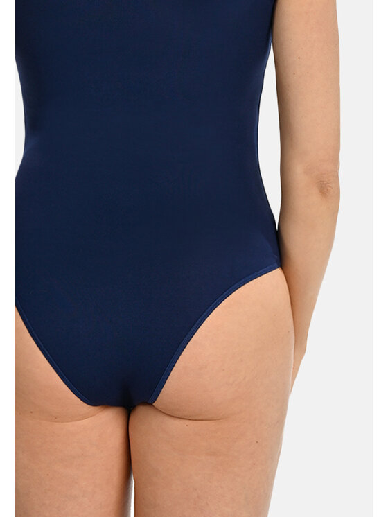 Teyli Teyli Body damskie na szerokich ramiączkach Esme Niebieski Regular Fit