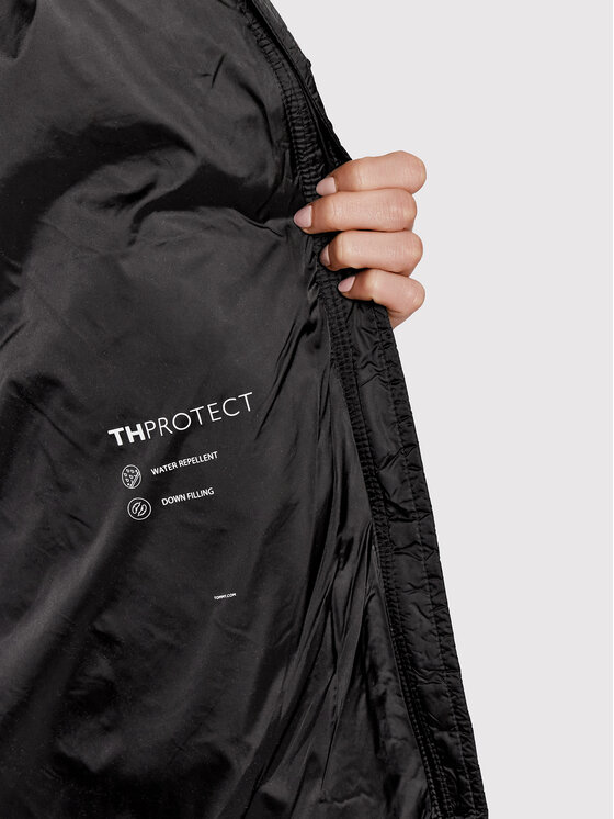 Tommy Hilfiger Tommy Hilfiger Daunenjacke Gloss Matte Logo WW0WW33074 Schwarz Relaxed Fit