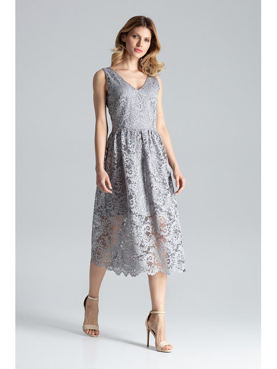 FIGL FIGL Šaty M639 Šedá Regular Fit