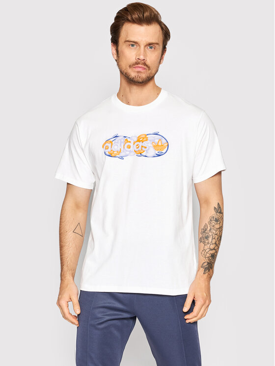 T-shirt Floral Linear HC2106 Bianco Regular Fit