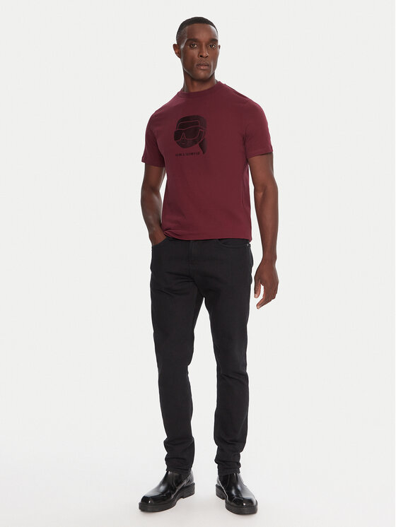 KARL LAGERFELD KARL LAGERFELD Majica 755032 554221 Bordo rdeča Regular Fit