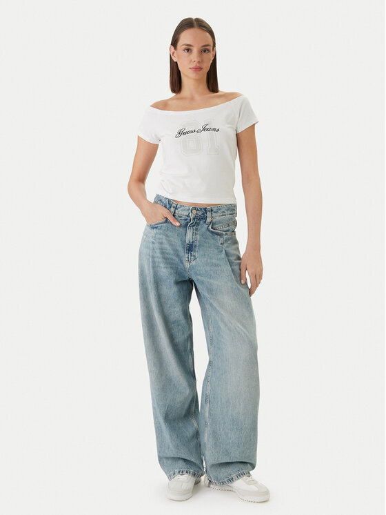 Guess Jeans Guess Jeans Póló W6GI07 J1314 Fehér Regular Fit